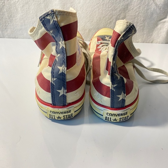 RARE Converse Distressed Stars & Stripes High Top Sneakers USA Flag M 10, W 12 - Picture 5 of 16